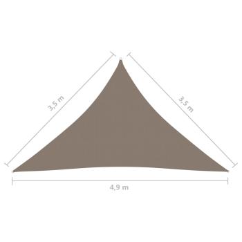 Sonnensegel Oxford-Gewebe Dreieckig 3,5x3,5x4,9 m Taupe