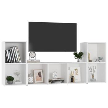 3-tlg. TV-Schrank-Set Weiß Holzwerkstoff