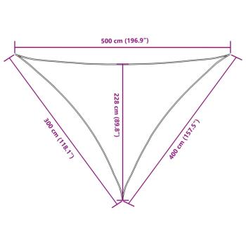 Sonnensegel Oxford-Gewebe Dreieckig 3x4x5 m Taupe