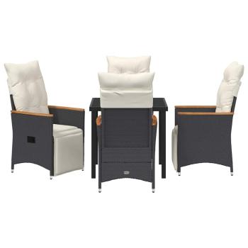 Garten Essgruppe 5 Stk. Schwarz Poly-Rattan
