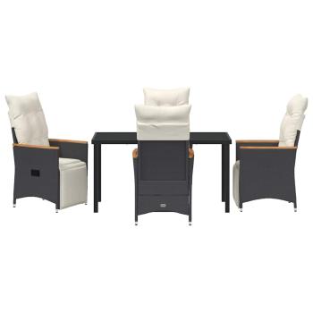 Garten Essgruppe mit Kissen 5 pcs Schwarz Poly-Rattan
