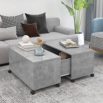 ARDEBO.de - Couchtisch Betongrau 75x75x38 cm Holzwerkstoff