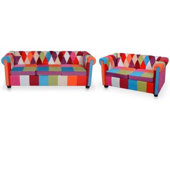 ARDEBO.de - 2-tlg. Chesterfield-Sofa-Set Stoff