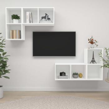 ARDEBO.de - TV-Wandschränke 4 Stk. Weiß Holzwerkstoff