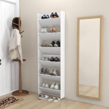 Wand-Schuhschränke 2 Stk. Weiß 60x18x90 cm Holzwerkstoff