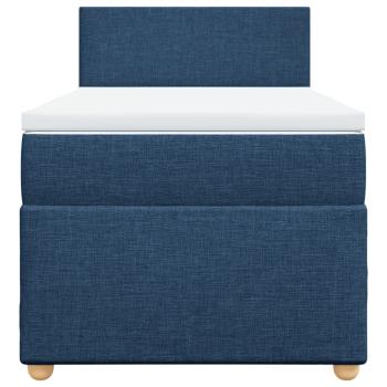 Boxspringbett mit Matratze Blau 80x200 cm Stoff