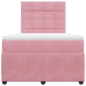 ARDEBO.de - Boxspringbett mit Matratze Rosa 120x200 cm Samt