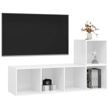 2-tlg. TV-Schrank-Set Weiß Holzwerkstoff