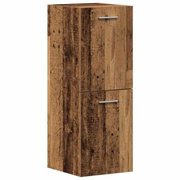 4-teiliges Badezimmermöbel-Set Altes Holz Massivholz