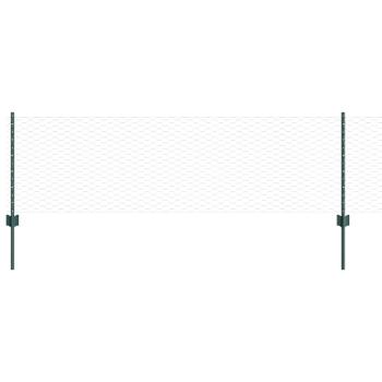 Zaunpfosten 5 Stk U-Profil Grün 120 cm Stahl, Sechseckiger Zaun Grün 0.6x10 m Stahl