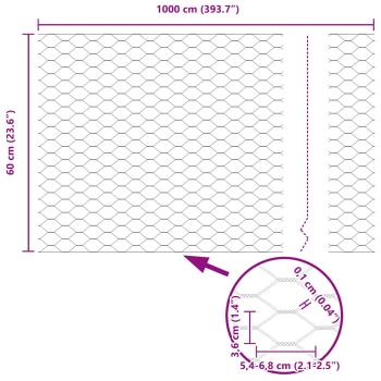 Zaunpfosten 5 Stk U-Profil Grün 120 cm Stahl, Sechseckiger Zaun Grün 0.6x10 m Stahl