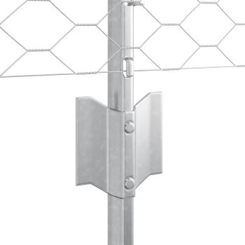 Zaunpfosten 11 Stk U-Profil 80 cm Verzinkter Stahl, Sechseckzaun 0,8x50 m Verzinkter Stahl