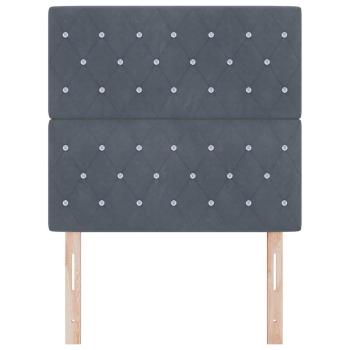 Kopfteil Kristallknopf Gesteppt Dunkelgrau 90 cm Velours, Kopfteil Kristallknopf Gesteppt Dunkelgrau 180 cm Velours