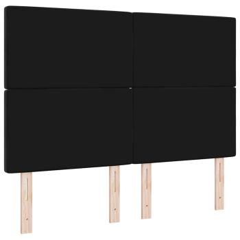 Kopfteil Kristallknopf Gepolstert Schwarz 160 cm Velours