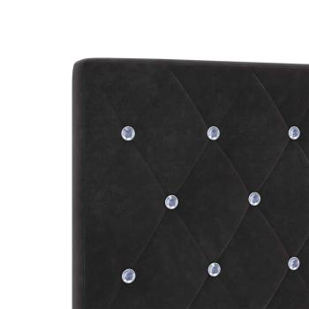 Kopfteil Kristallknopf Gepolstert Schwarz 160 cm Velours