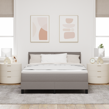 Boxspringbett mit Matratze Taupe 140x190 cm Stoff