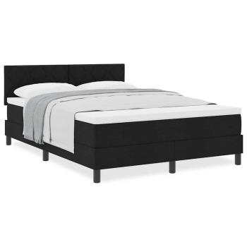 Boxspringbett mit Matratze Schwarz 140x200 cm Stoff
