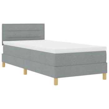 Boxspringbett mit Matratze Hellgrau 80x200 cm Stoff