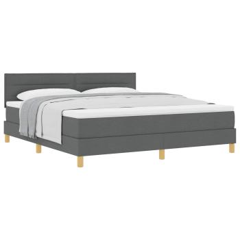 Boxspringbett mit Matratze Dunkelgrau 180x200 cm Stoff