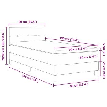 Boxspringbett mit Matratze Dunkelgrau 90x190 cm Stoff
