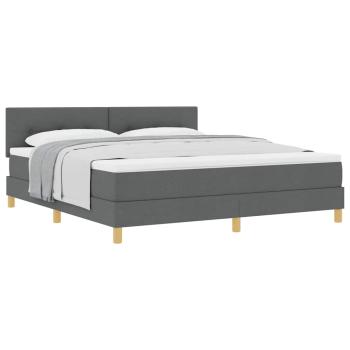 Boxspringbett mit Matratze Dunkelgrau 180x200 cm Stoff