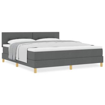 Boxspringbett mit Matratze Dunkelgrau 180x200 cm Stoff