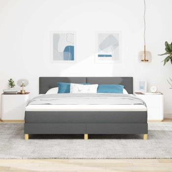 Boxspringbett mit Matratze Dunkelgrau 180x200 cm Stoff