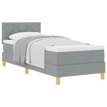 Boxspringbett mit Matratze Hellgrau 80x200 cm Stoff