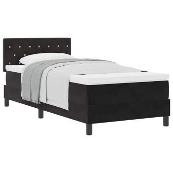 Boxspringbett mit Matratze Schwarz 100x200 cm Samt