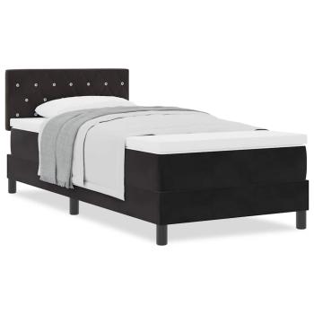 Boxspringbett mit Matratze Schwarz 100x200 cm Samt