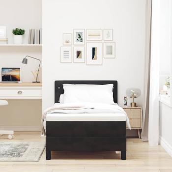 Boxspringbett mit Matratze Schwarz 100x200 cm Samt