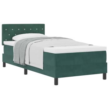 Boxspringbett mit Matratze Dunkelgrün 100x200 cm Samt