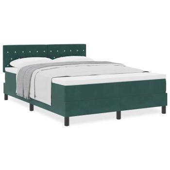 Boxspringbett mit Matratze Dunkelgrün 140x190 cm Samt