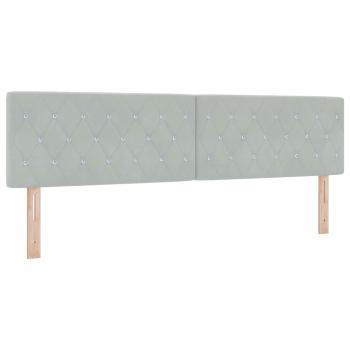 Boxspringbett mit Matratze Hellgrau Samt