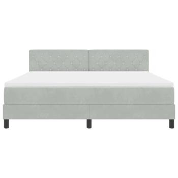 Boxspringbett mit Matratze Hellgrau Samt