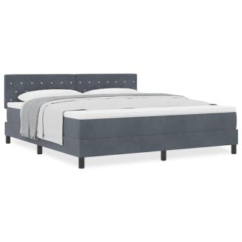Boxspringbett mit Matratze Dunkelgrau Samt