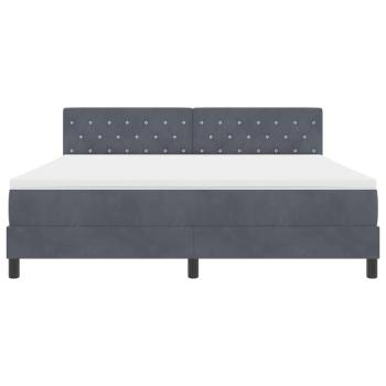 Boxspringbett mit Matratze Dunkelgrau Samt