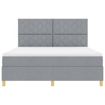 Boxspringbett mit Matratze Hellgrau Super King Stoff
