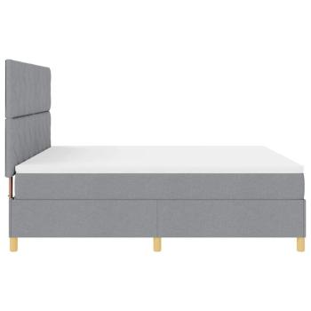 Boxspringbett mit Matratze Hellgrau Super King Stoff