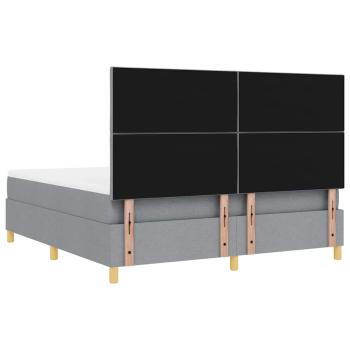 Boxspringbett mit Matratze Hellgrau Super King Stoff