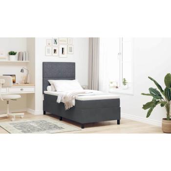 Boxspringbett mit Matratze Dunkelgrau Samt
