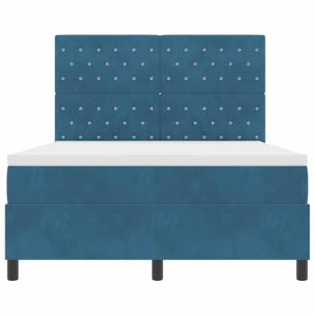 Boxspringbett mit Matratze Dunkelblau 140x190 cm Samt