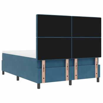 Boxspringbett mit Matratze Dunkelblau 140x190 cm Samt