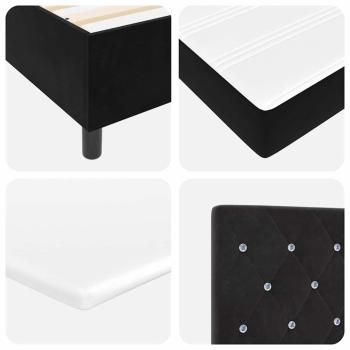 Boxspringbett mit Matratze Schwarz 160x200 cm Samt