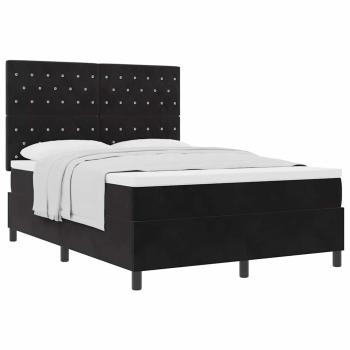 Boxspringbett mit Matratze Schwarz 160x200 cm Samt