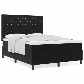 Boxspringbett mit Matratze Schwarz 160x200 cm Samt
