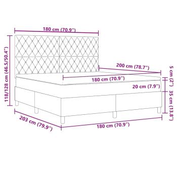 Boxspringbett mit Matratze Dunkelgrau Samt