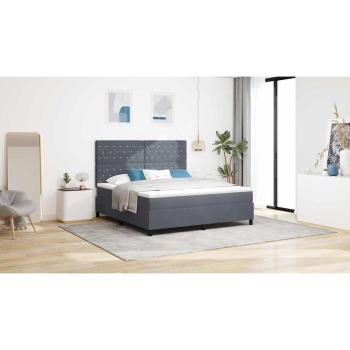 Boxspringbett mit Matratze Dunkelgrau Samt