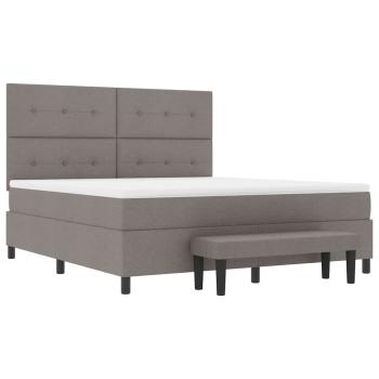 Boxspringbett mit Matratze & Bank Taupe 180x200 cm Stoff