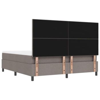 Boxspringbett mit Matratze & Bank Taupe 180x200 cm Stoff